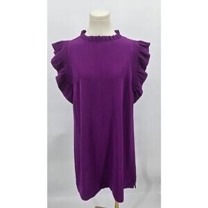 Jodifl Ruffle Sleeve Woven Top – Vibrant Purple